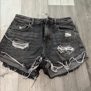 PacSun Charcoal Ripped Jean Shorts